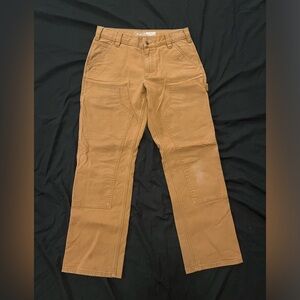 Carhartt Men's Tan Utility Double-Knee Rugged Flex Duck Pants Size 30x30